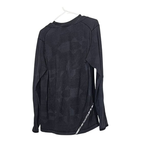 Nike Long-Sleeve Air Top Size M Mens‎ Cotton Blend Modern Geometric Black - Picture 2 of 12